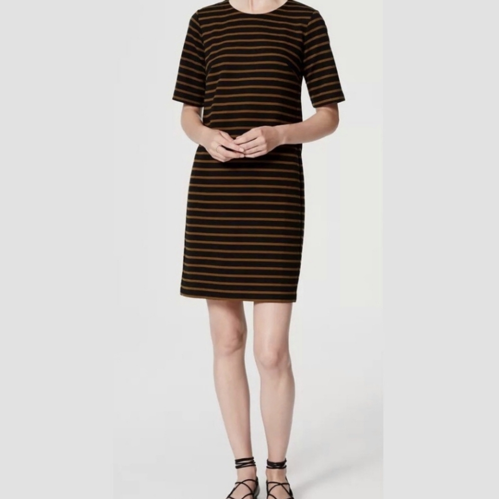 LOFT striped shift dress